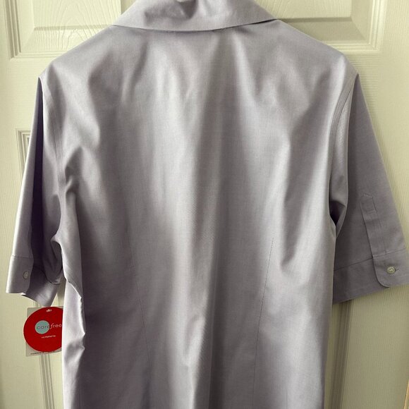 Liz Claiborne Plus Size 16 No Iron Lilac button down shirt - Picture 3 of 8